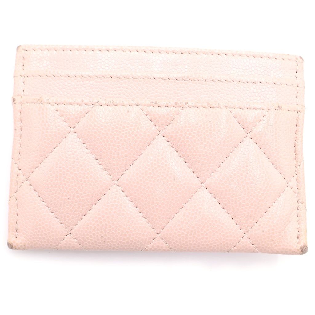 Chanel Rhinestone Card Case Caviar Leather Pink — view 2