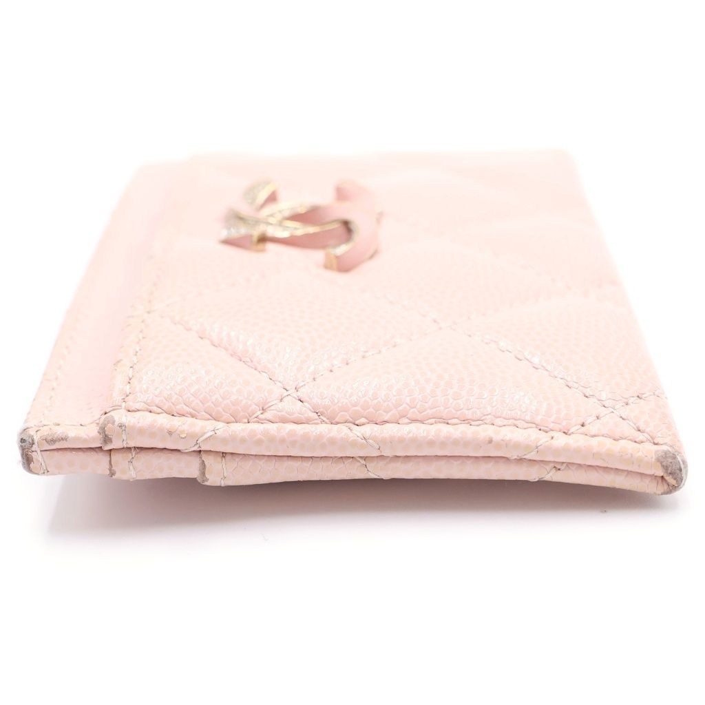 Chanel Rhinestone Card Case Caviar Leather Pink — view 3