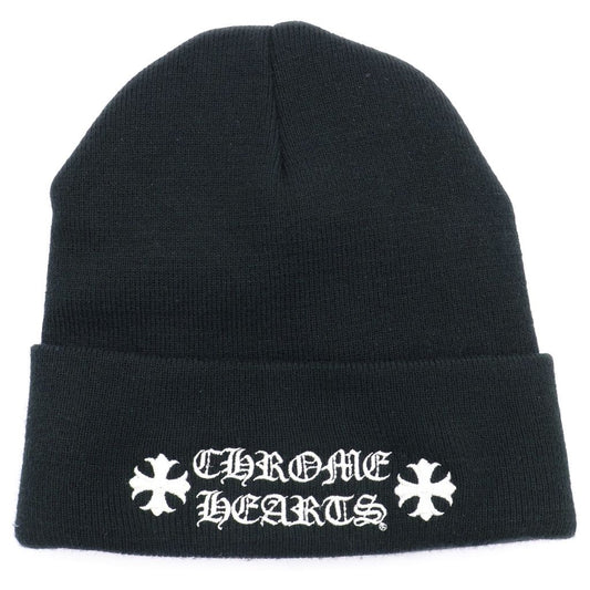 Chrome Hearts Watch Cap Logo Embroidery Acrylic Beanie Knit Cap Hat Black
