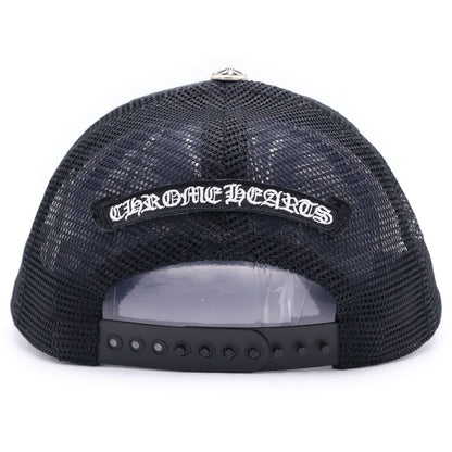 Chrome Hearts Trucker Cap Truck Khaki Cap Triple Cross Leather Patch Hat Black — view 2