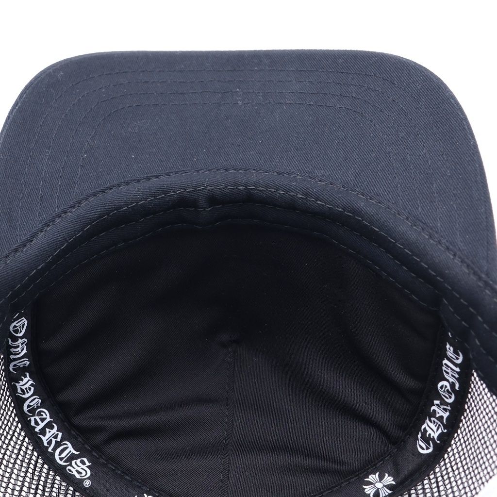 Chrome Hearts Trucker Cap Truck Khaki Cap Triple Cross Leather Patch Hat Black — view 5