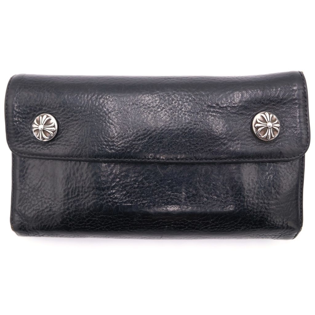 Chrome Hearts Wave Leather Wallet Black