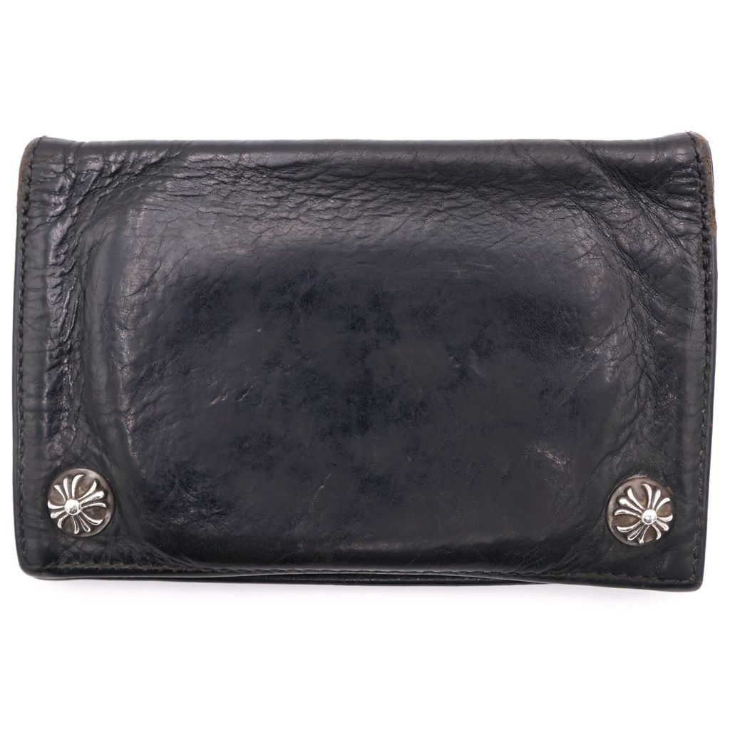 Chrome Hearts CH Cross Ball Button Leather Wallet