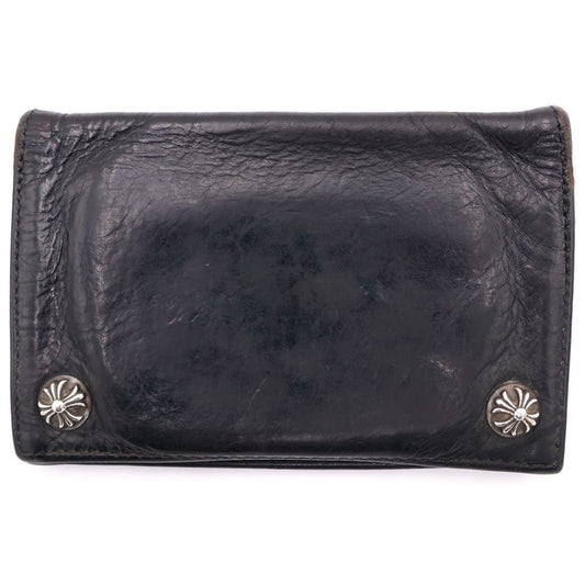 Chrome Hearts CH Cross Ball Button Leather Wallet