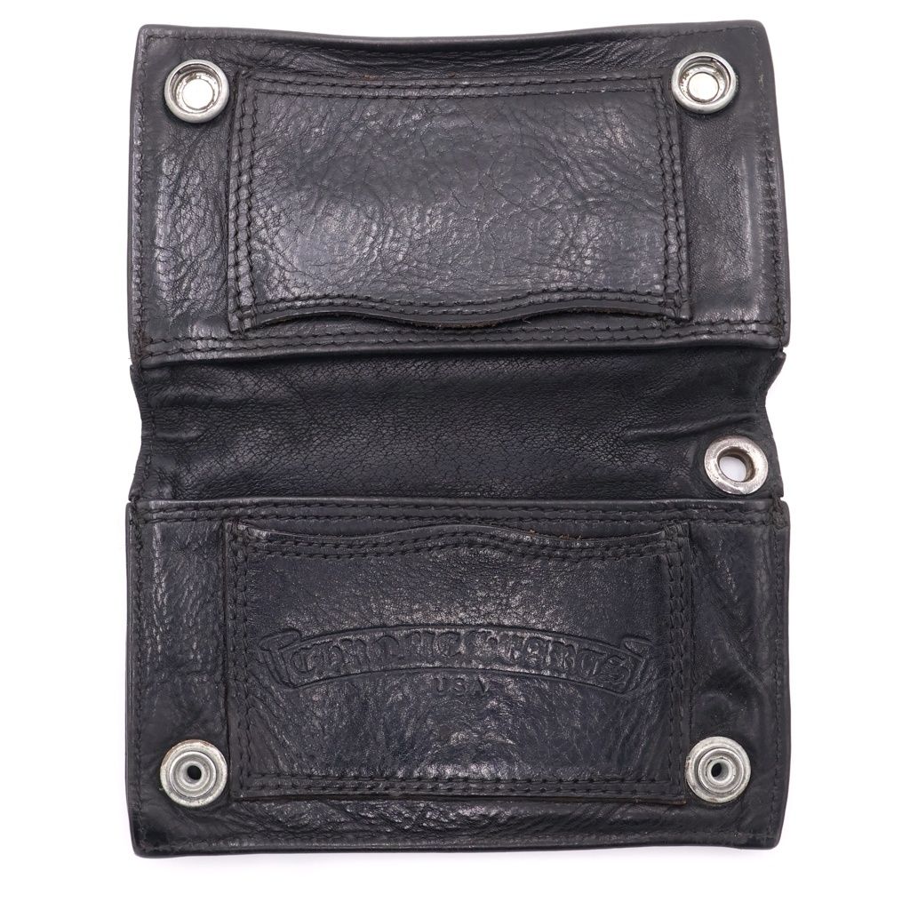 Chrome Hearts CH Cross Ball Button Leather Wallet — view 4