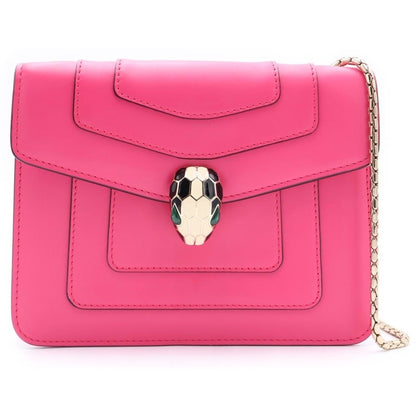 Bvlgari Serpenti Leather Chain Shoulder Bag Pink
