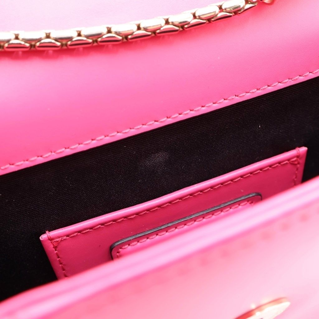 Bvlgari Serpenti Leather Chain Shoulder Bag Pink — view 6