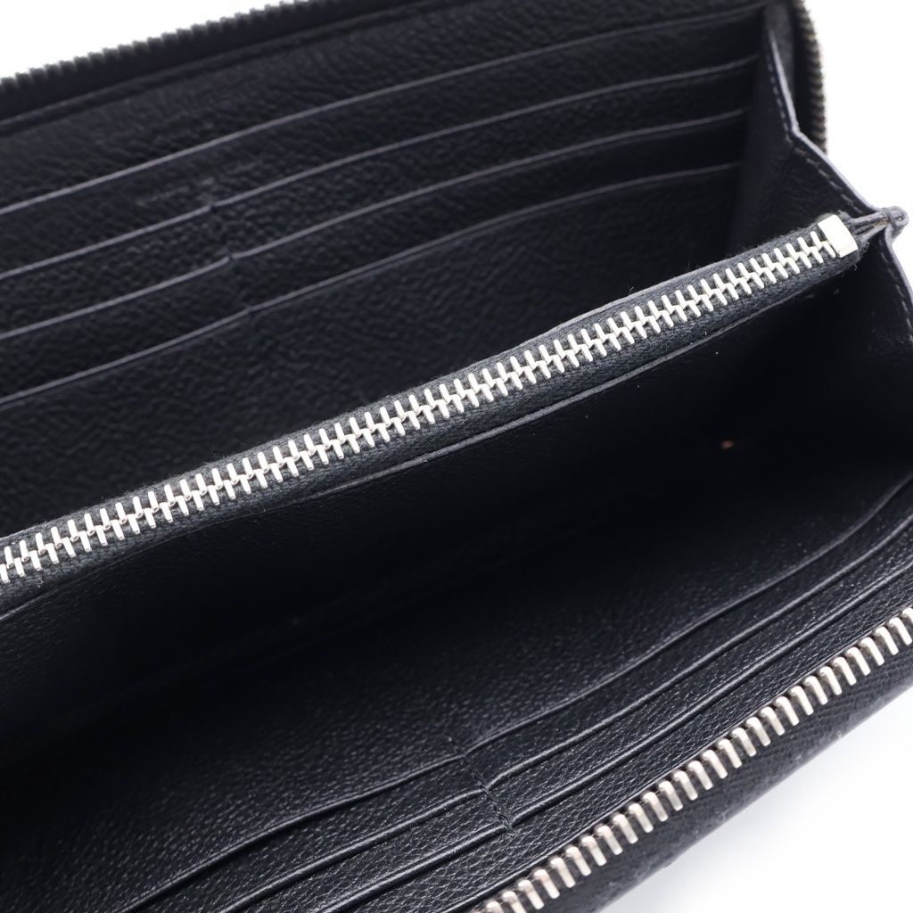 Saint Laurent Paris Zip Around Wallet Black Leather — view 4