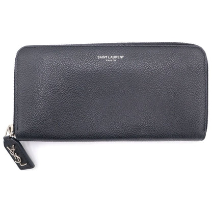 Saint Laurent Paris Zip Around Wallet Black Leather