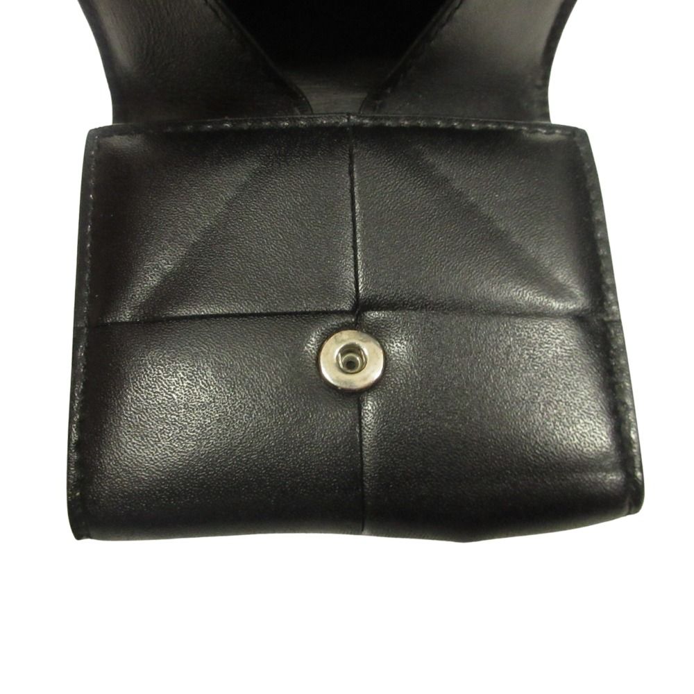 Bottega Veneta Cassette Maxi Intrecciato Coin Purse Wallet Leather Black — view 5