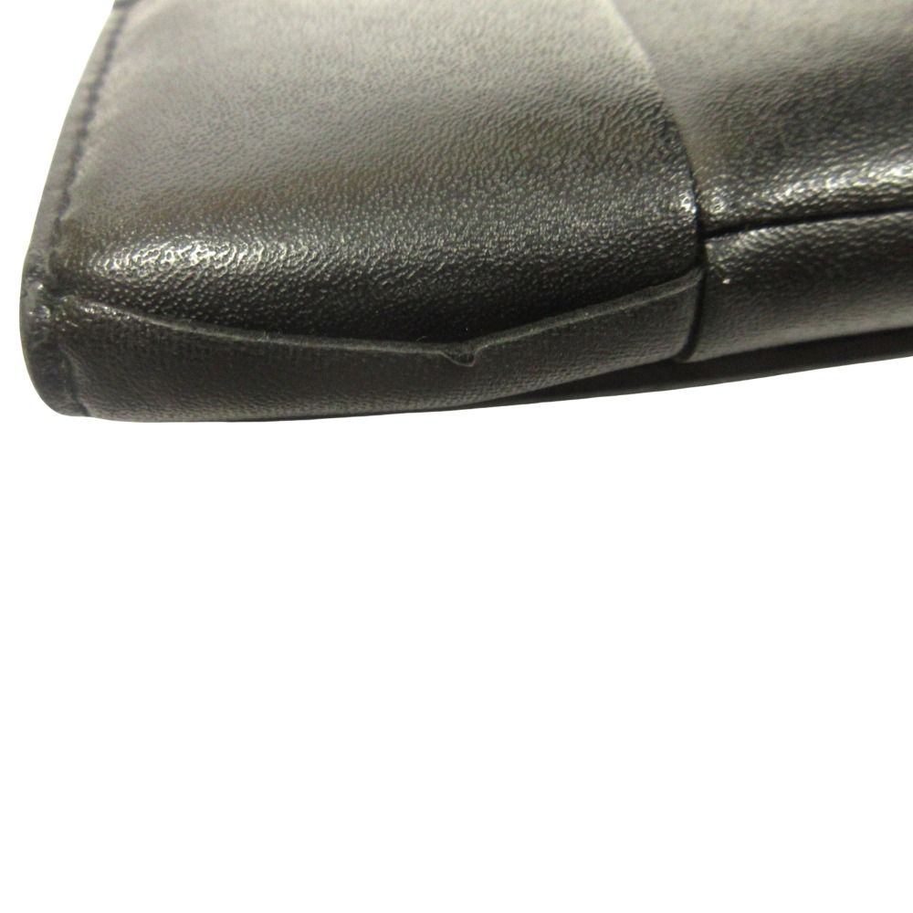 Bottega Veneta Cassette Maxi Intrecciato Coin Purse Wallet Leather Black — view 4