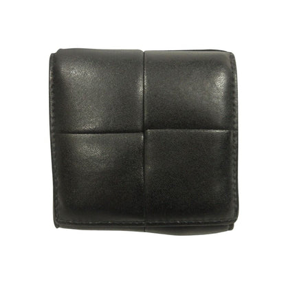 Bottega Veneta Cassette Maxi Intrecciato Coin Purse Wallet Leather Black