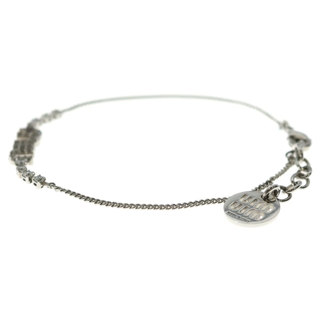 Miu Miu Rhinestone Logo Bracelet Plated Silver — view 4