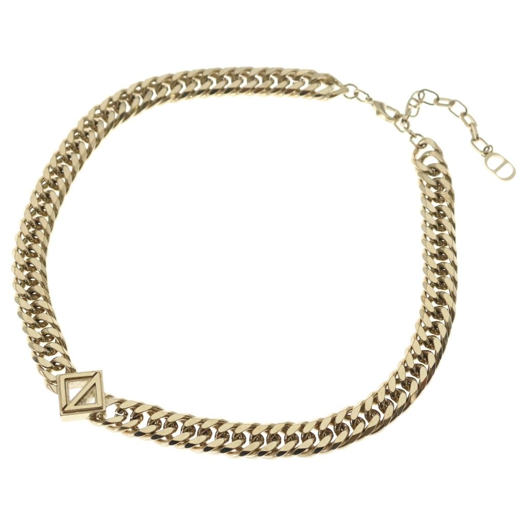 Dior Gold Chain Link Choker Necklace — view 2