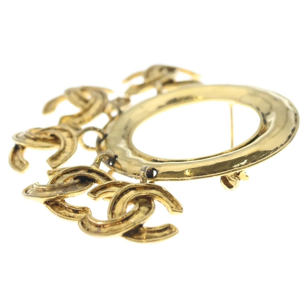 Chanel CC Logo Brooch Pin Badge Gold — view 3