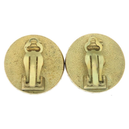 Chanel CC Logo Round Earrings Gold Black — view 2