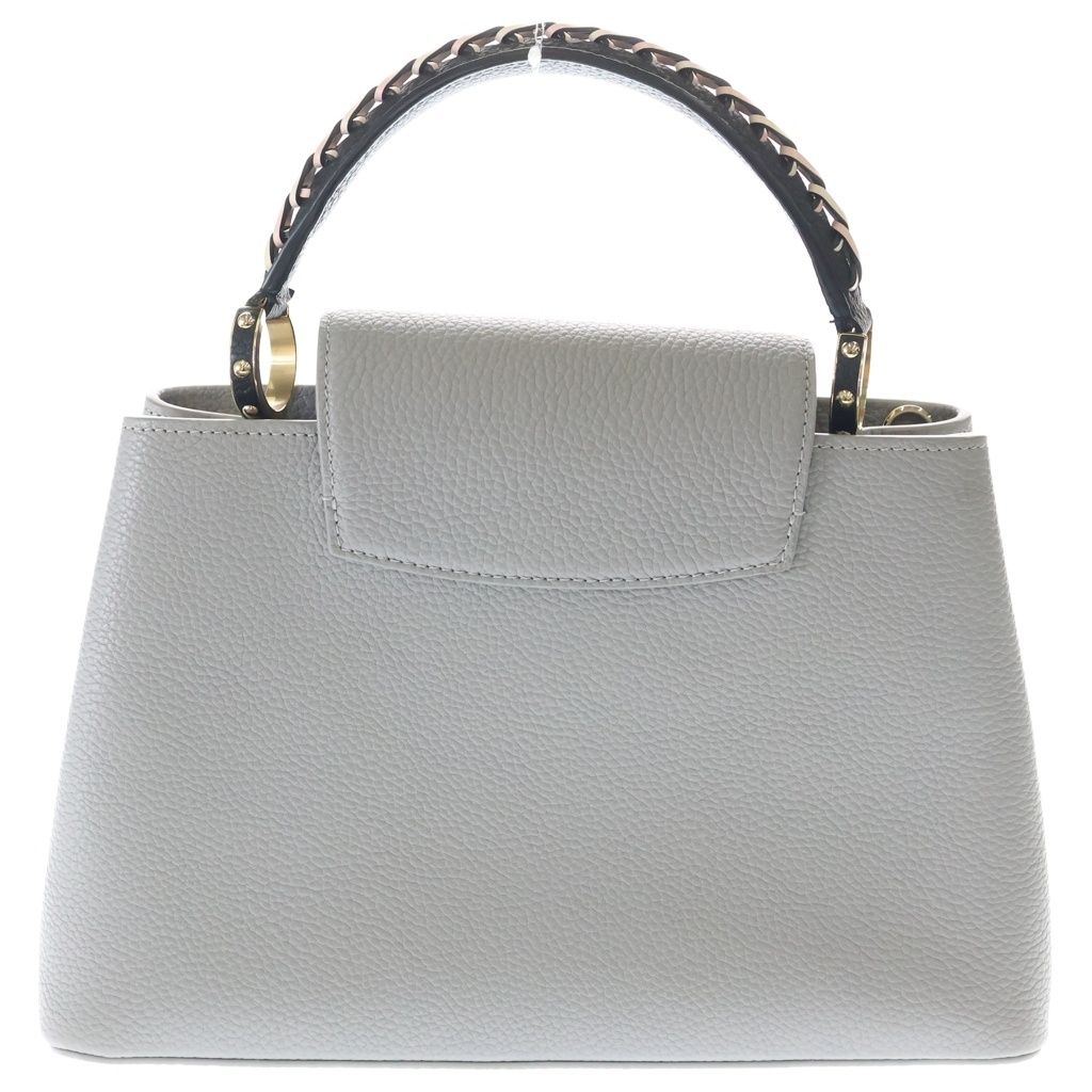 Louis Vuitton Capucines PM 2-Way Shoulder Bag Gray Taurillon Leather Gold — view 2