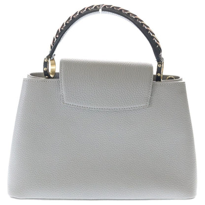 Louis Vuitton Capucines PM 2-Way Shoulder Bag Gray Taurillon Leather Gold — view 2