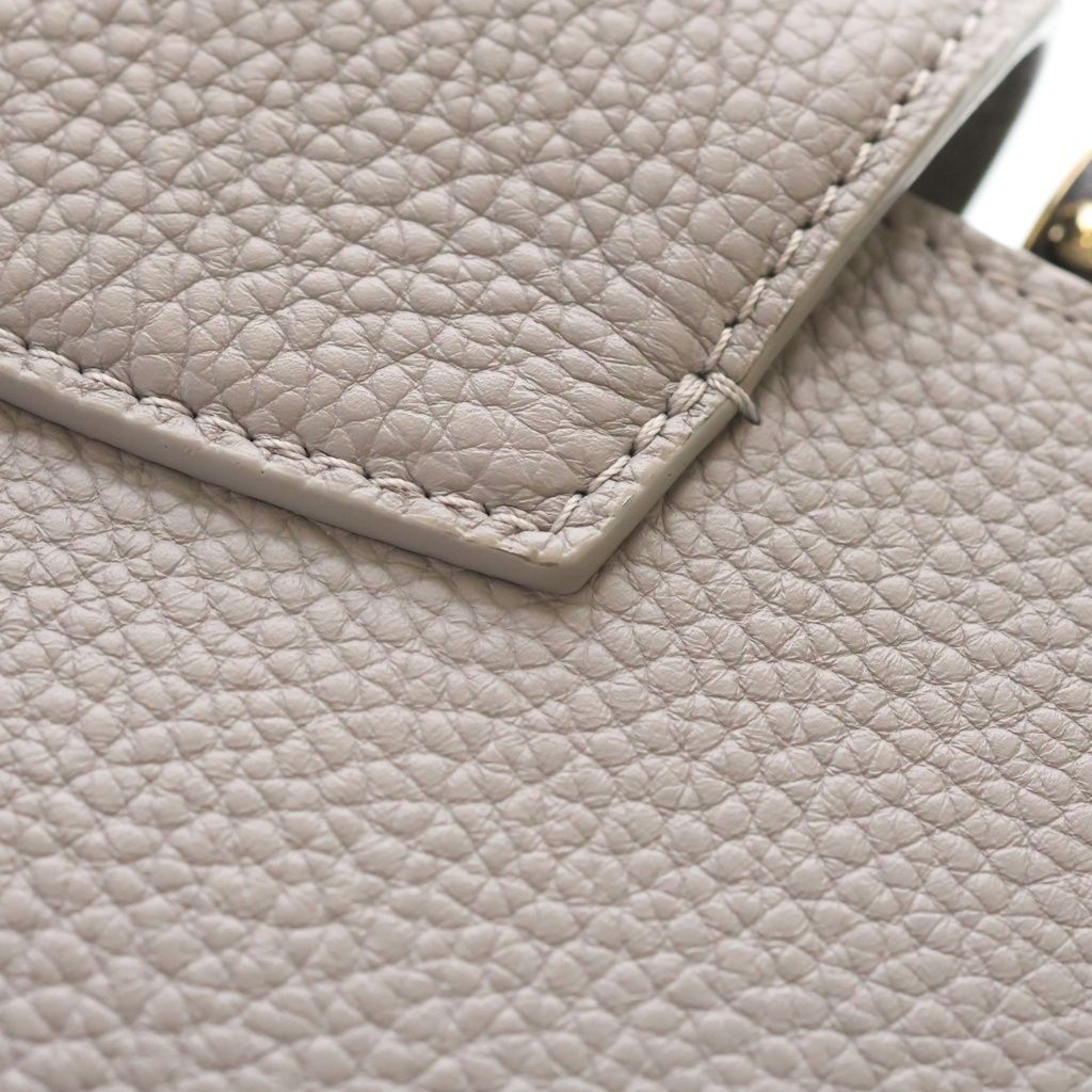 Louis Vuitton Capucines PM 2-Way Shoulder Bag Gray Taurillon Leather Gold — view 7