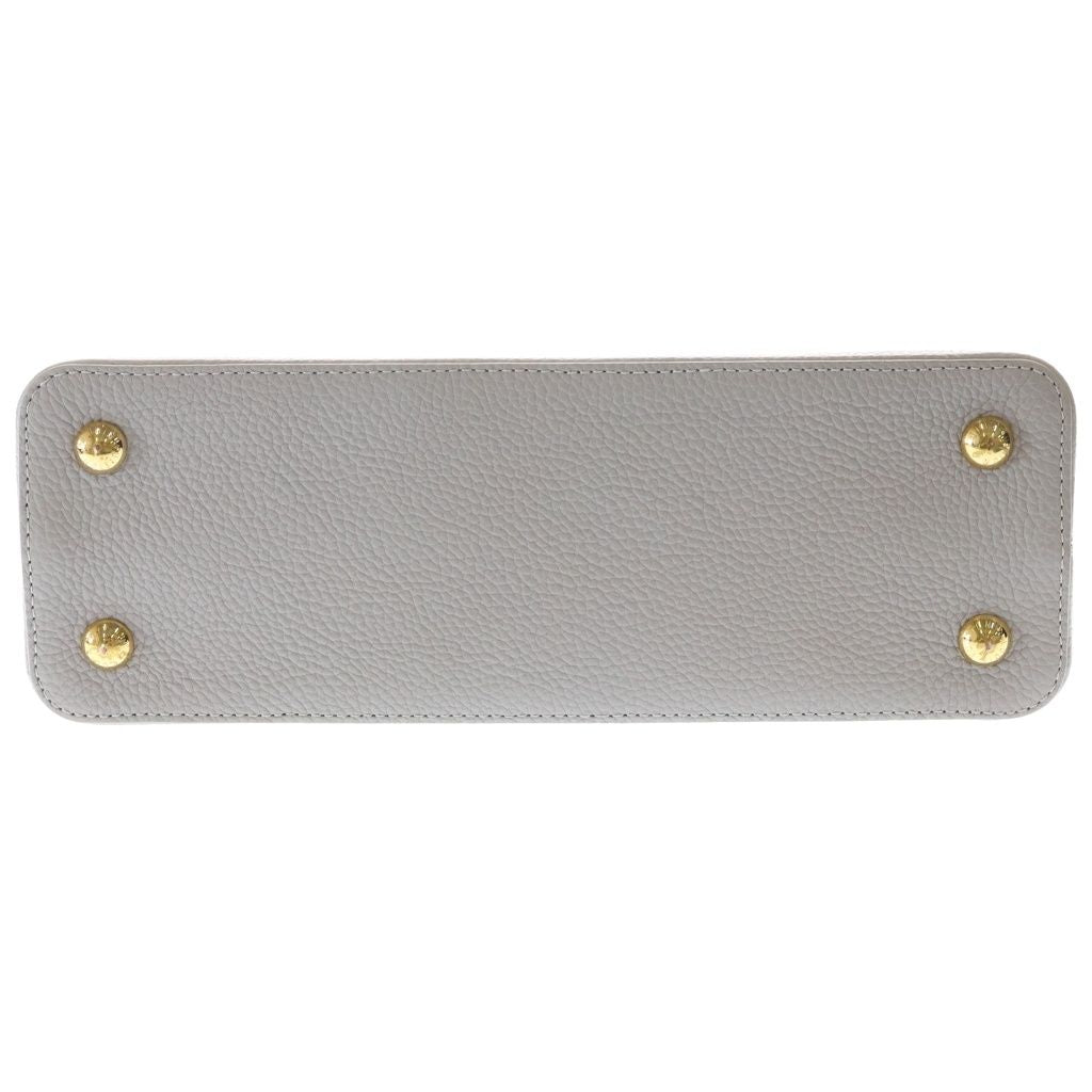 Louis Vuitton Capucines PM 2-Way Shoulder Bag Gray Taurillon Leather Gold — view 4