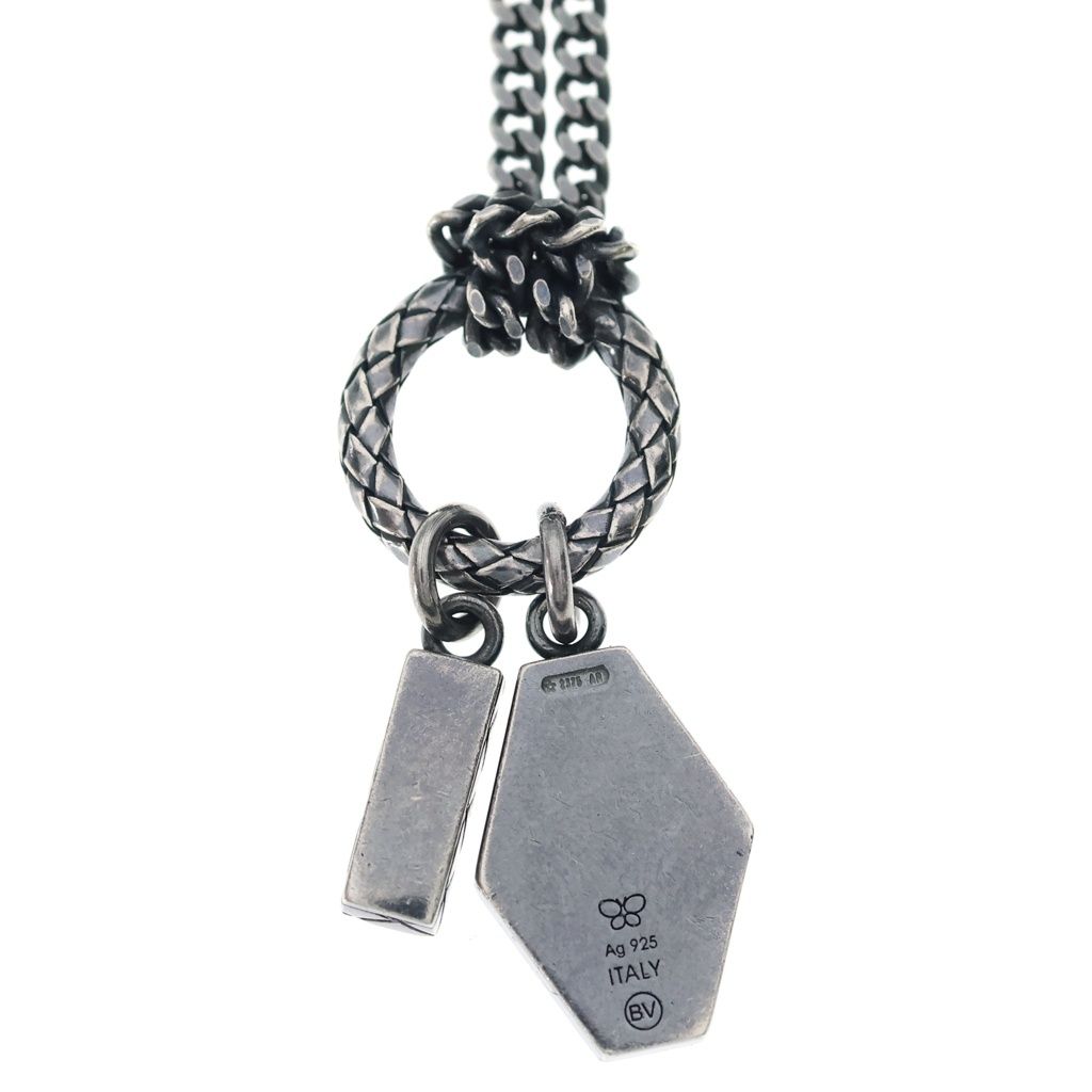Bottega Veneta Intre Ring Pendant Chain Gunmetal Silver Black White — view 5