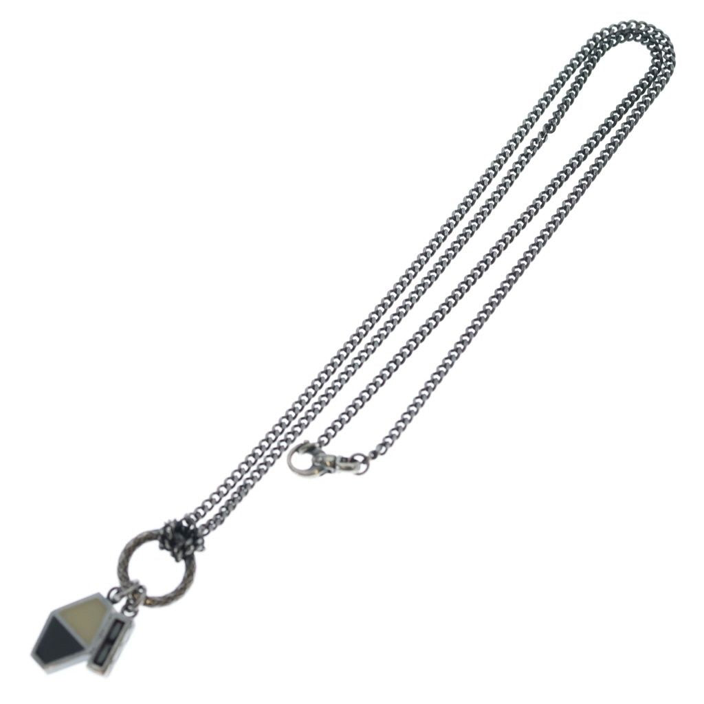 Bottega Veneta Intre Ring Pendant Chain Gunmetal Silver Black White — view 2
