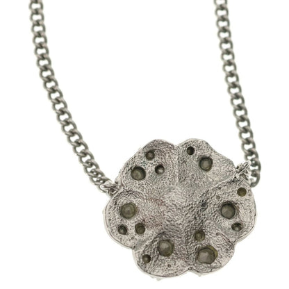Chanel Camellia Rhinestone CC Logo Pendant Chain Silver — view 5