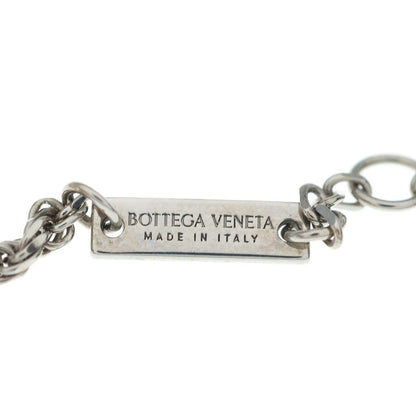 Bottega Veneta Green Stone Pendant Snake Chain Silver — view 5