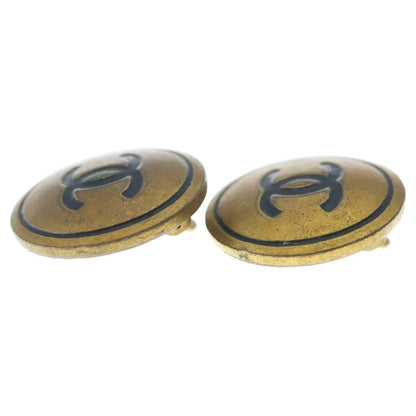 Chanel CC Logo Round Earrings Gold — view 4