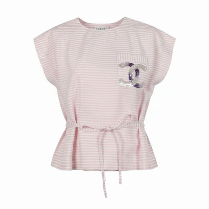 Chanel 60 24c Coco Rose Blanc Blouse Top 42