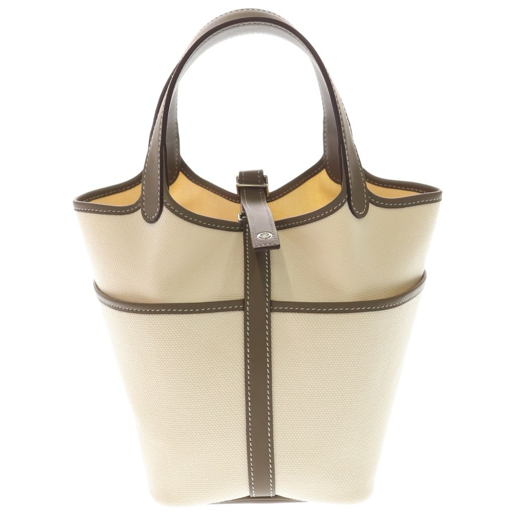Hermes Picotin Lock PM Cargo Toilego Elan Shoulder Bag Ivory Gray Ju Etoupe Ecru — view 2