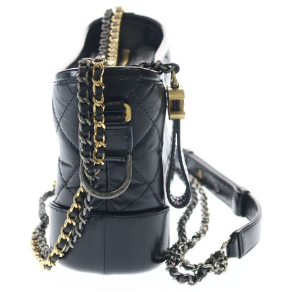 Chanel Gabriel de Small Shoulder Bag Black Leather Silver Gold — view 3