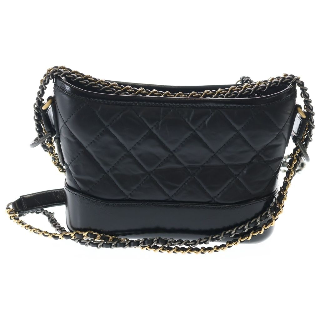 Chanel Gabriel de Small Shoulder Bag Black Leather Silver Gold — view 2