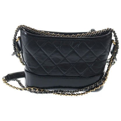 Chanel Gabriel de Small Shoulder Bag Black Leather Silver Gold — view 2