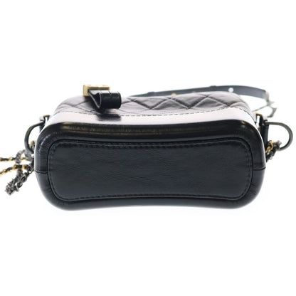 Chanel Gabriel de Small Shoulder Bag Black Leather Silver Gold — view 4