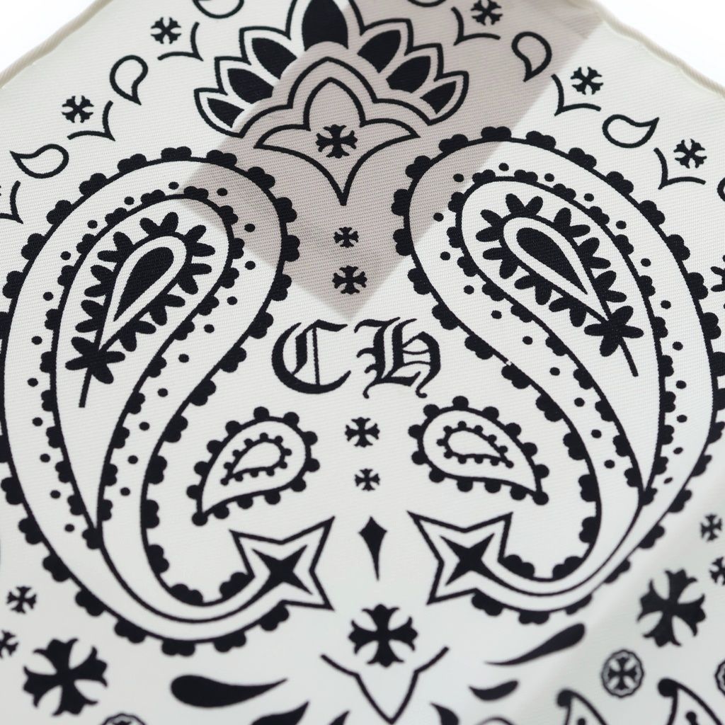 Chrome Hearts Silk Bandana Scarf White — view 5