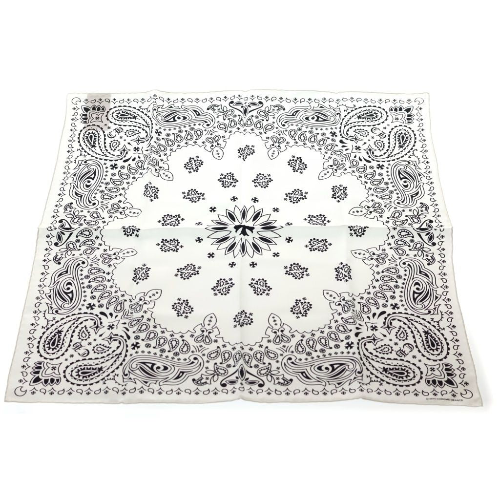 Chrome Hearts Silk Bandana Scarf White
