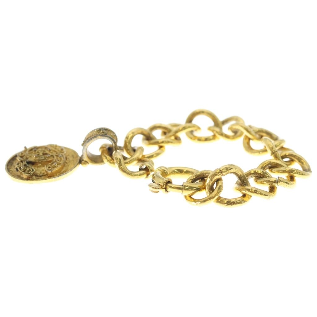 Chanel CC Logo Coin Charm Bracelet Gold — view 4