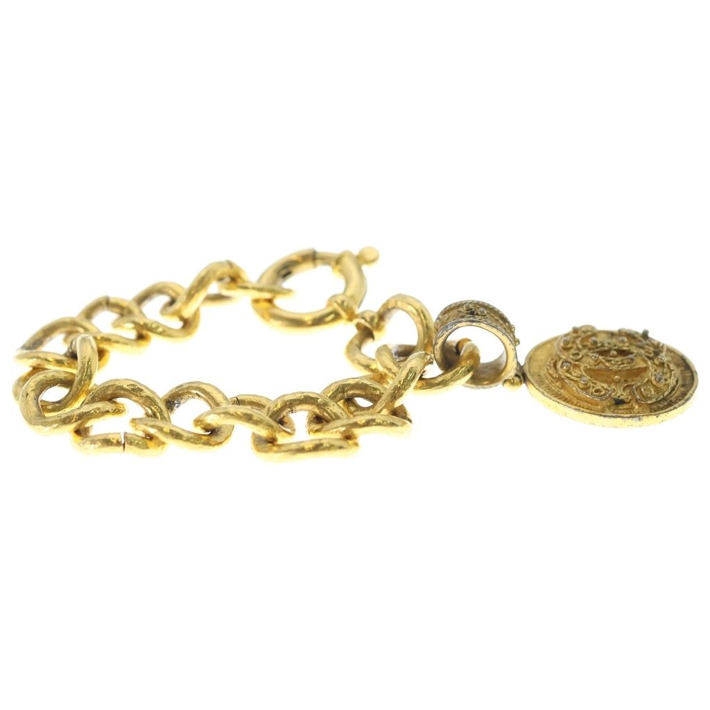Chanel CC Logo Coin Charm Bracelet Gold — view 3