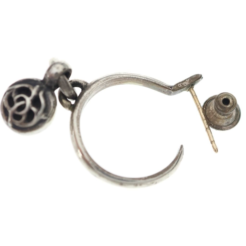 Chrome Hearts Flrl Ball Floral Hoop Earrings Silver — view 6