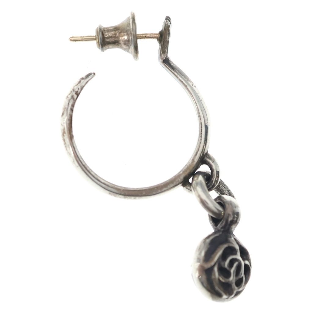 Chrome Hearts Flrl Ball Floral Hoop Earrings Silver — view 4