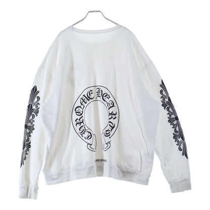 Chrome Hearts Flrl Crs Horseshoe L S Back Horse Sleeve Floral Long T-Shirt White