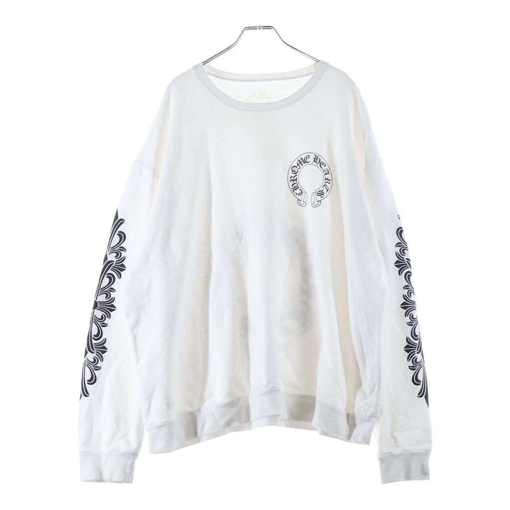 Chrome Hearts Flrl Crs Horseshoe L S Back Horse Sleeve Floral Long T-Shirt White — view 2