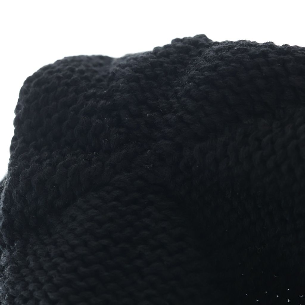 Chrome Hearts Oversized Beanie Black Cross Ball Motif Knit — view 7
