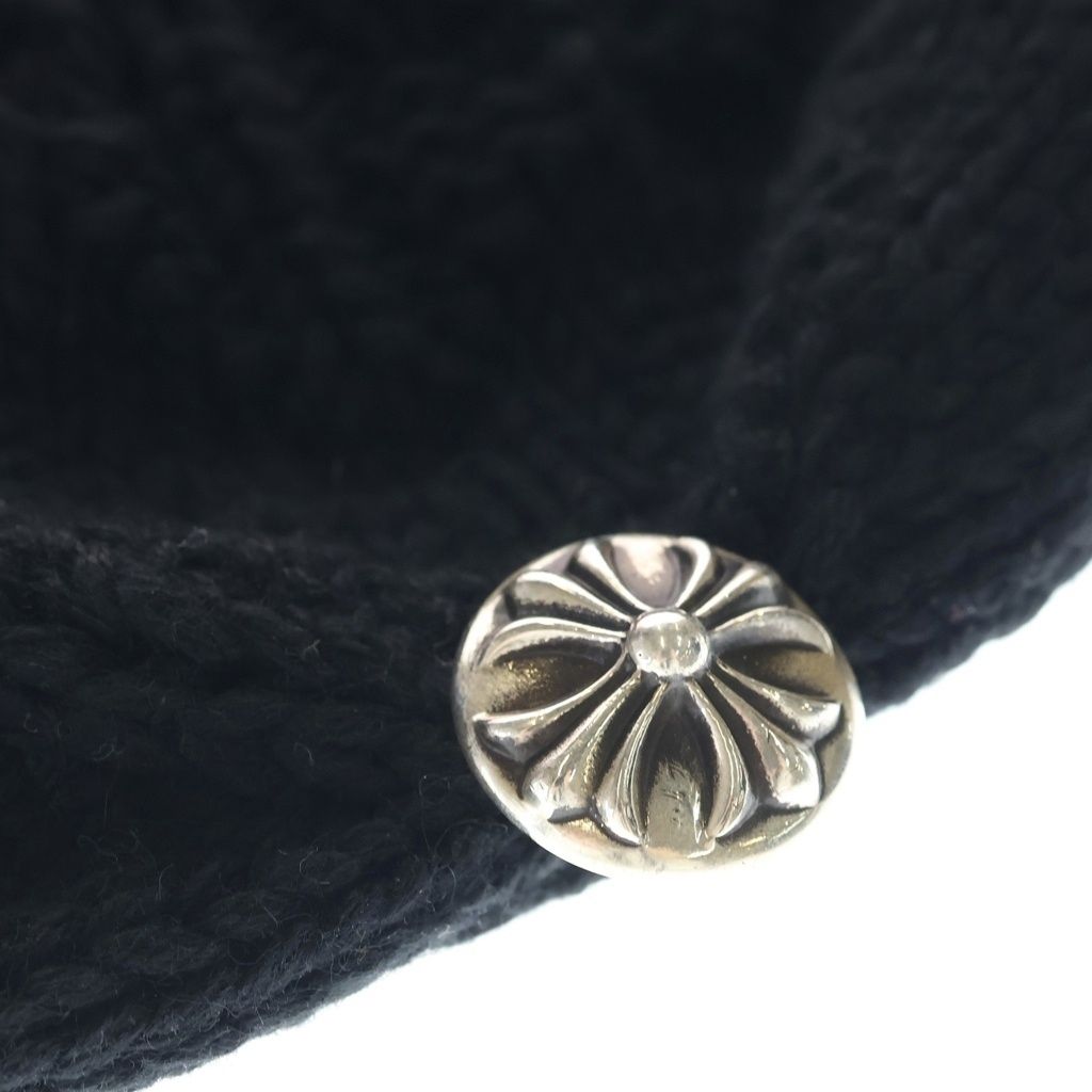 Chrome Hearts Oversized Beanie Black Cross Ball Motif Knit — view 6
