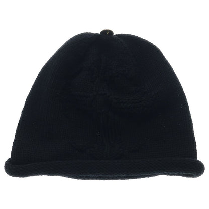 Chrome Hearts Oversized Beanie Black Cross Ball Motif Knit