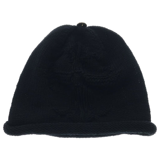 Chrome Hearts Oversized Beanie Black Cross Ball Motif Knit
