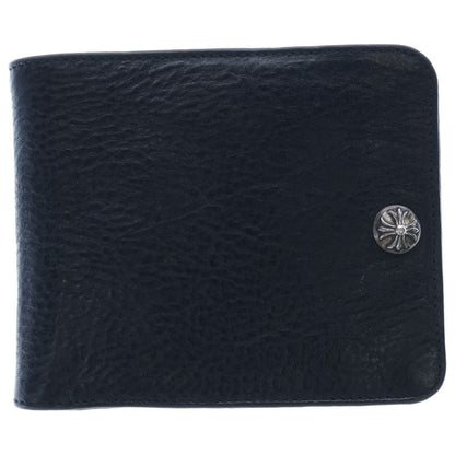 Chrome Hearts 1 Snap Cross Ball Button Leather Wallet Black
