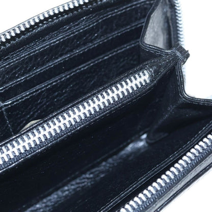 Chrome Hearts Rec Zip Scroll Label Round Zip Leather Wallet Black — view 4