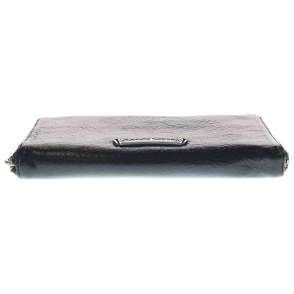 Chrome Hearts Rec Zip Scroll Label Round Zip Leather Wallet Black — view 5